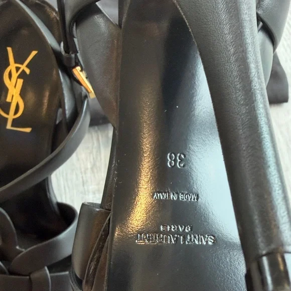Saint Laurent Black Leather Heels - Picture 3 of 6
